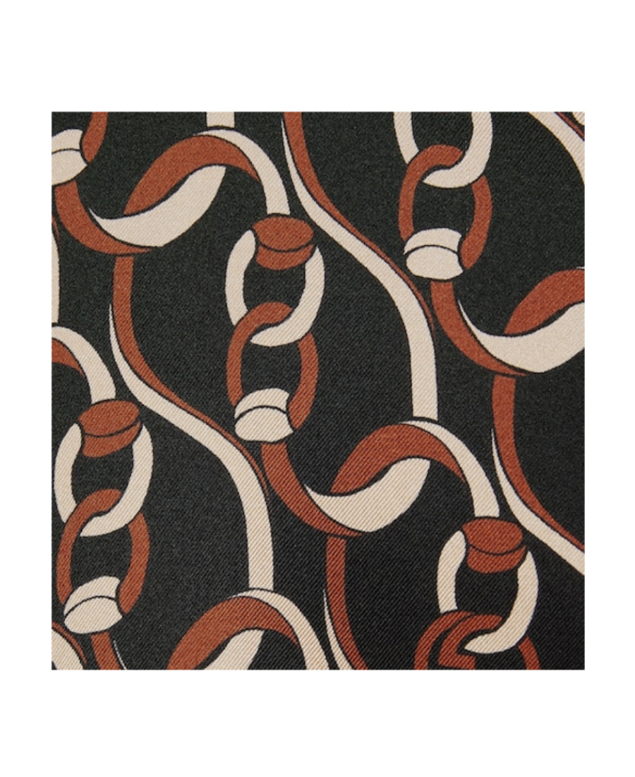 Gucci Interlocking G Chain-print Silk Shirt In Black