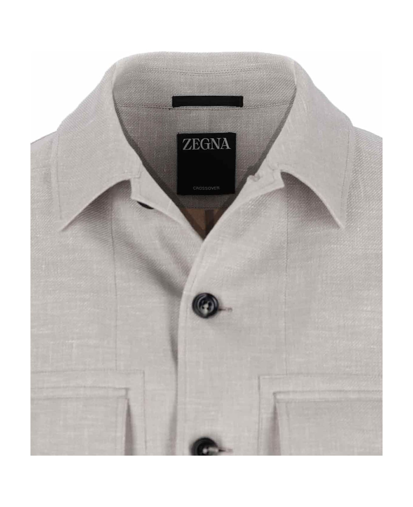 Shop Zegna Cut-away-collar Shirt In White