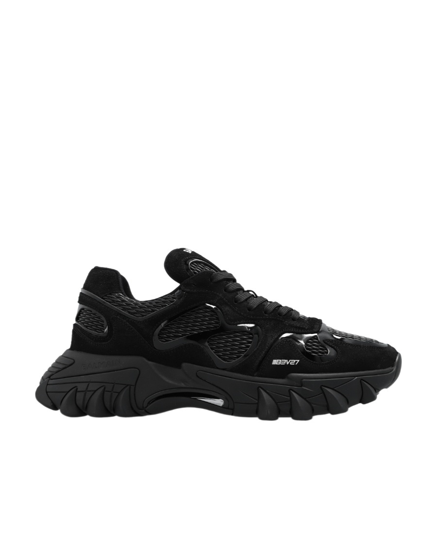 Shop Balmain B-east Trainers In Leather, Suede And Mesh In Black