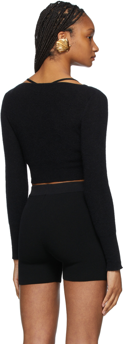 Jacquemus Le Cardigan Alzou Mohair-blend Cardigan In Black