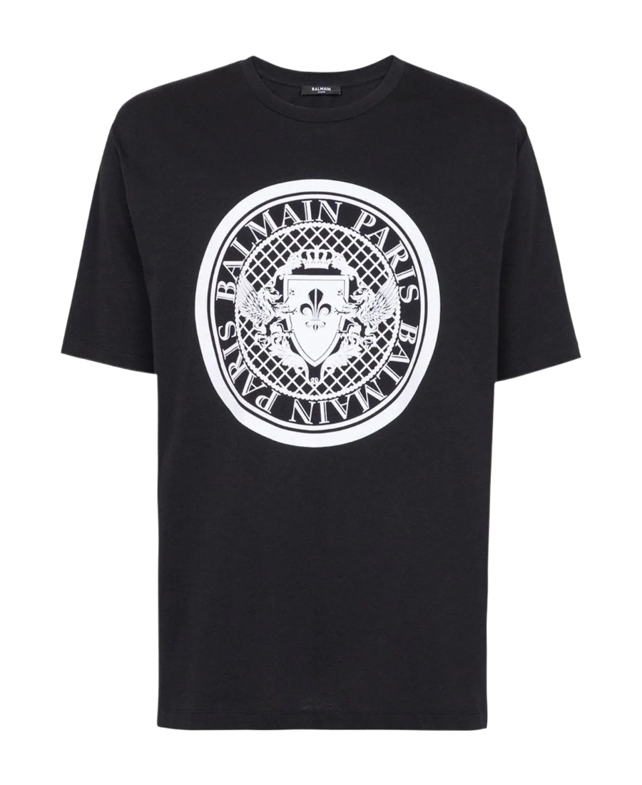 Shop Balmain Coin T-shirt In Black