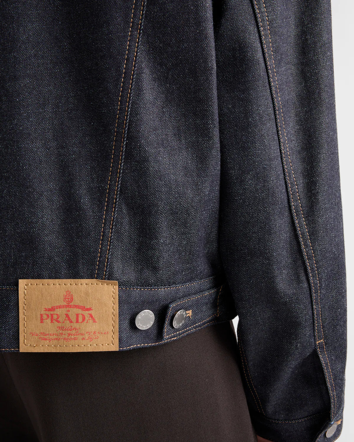 Prada Mens Blue Classic-fit Denim And Suede Blouson Jacket In Animal Print