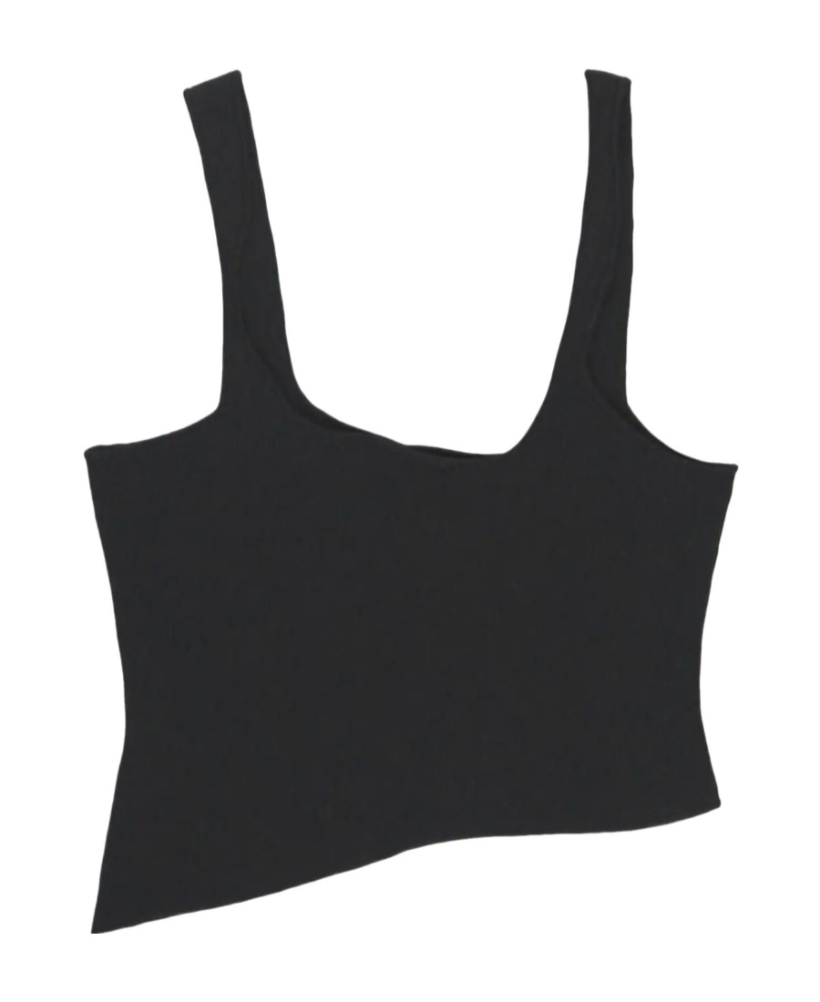 Christopher Esber Encircled Edge Viscose Rib Tank Top In Black