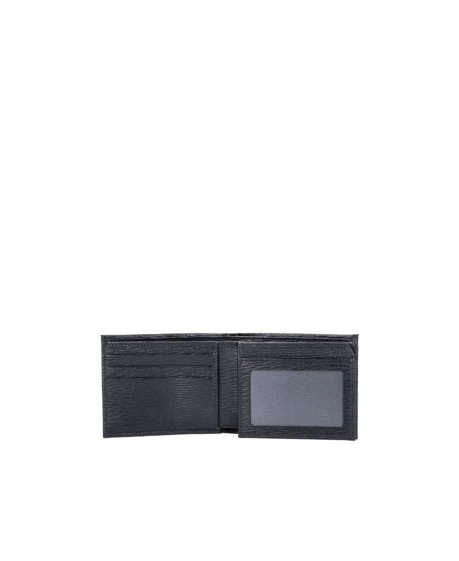 Ferragamo Salvatore  Gancini Plaque Bifold Wallet In Black