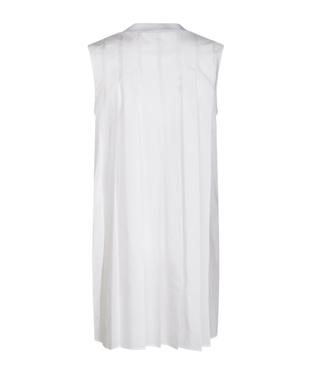 Sacai Pleated Mini Dress In White