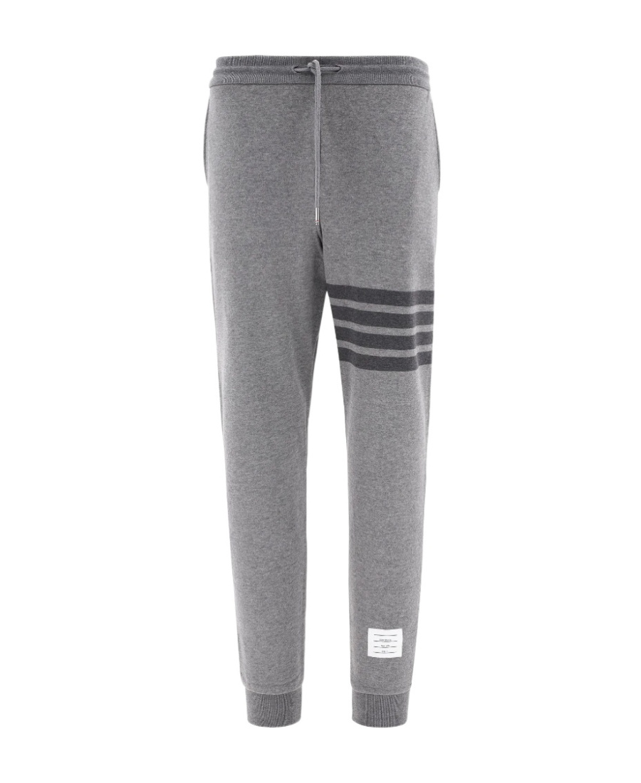 Thom Browne Tonal 4-bar Loopback Track Pants In Gray