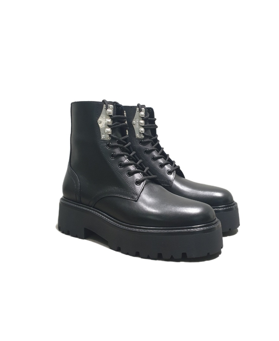 Celine Round-headed Boots In Black