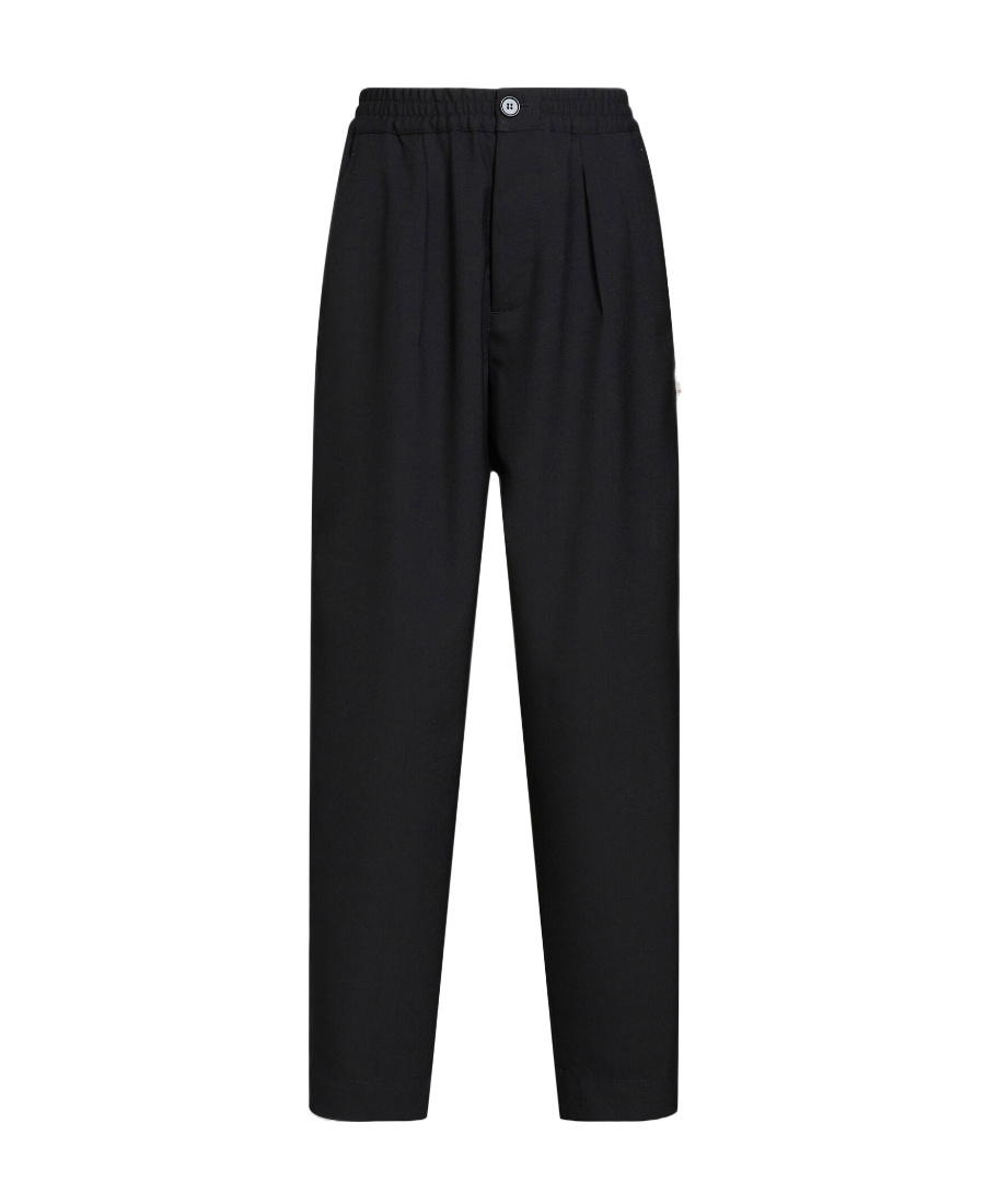 Marni Relaxed-fit Trousers With Pleated Front In Black