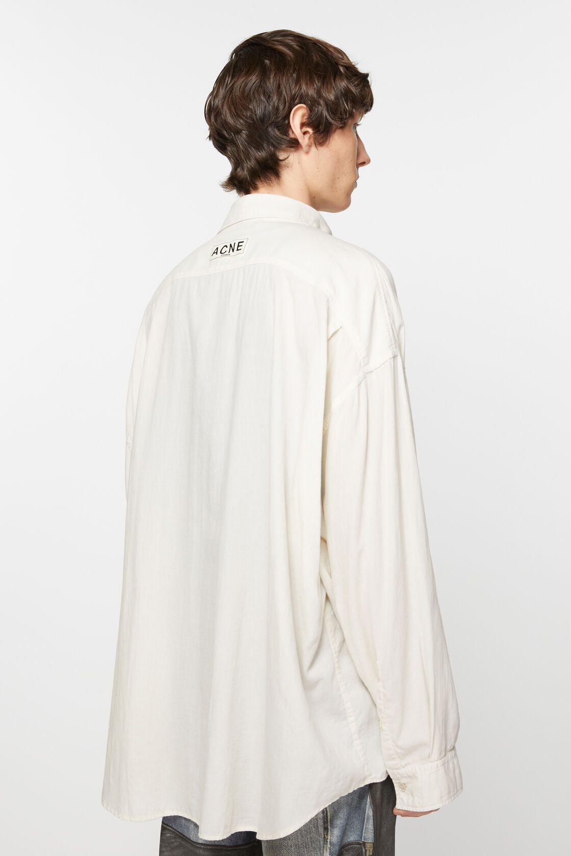 Acne Studios Logo-patch Cotton Shirt In White