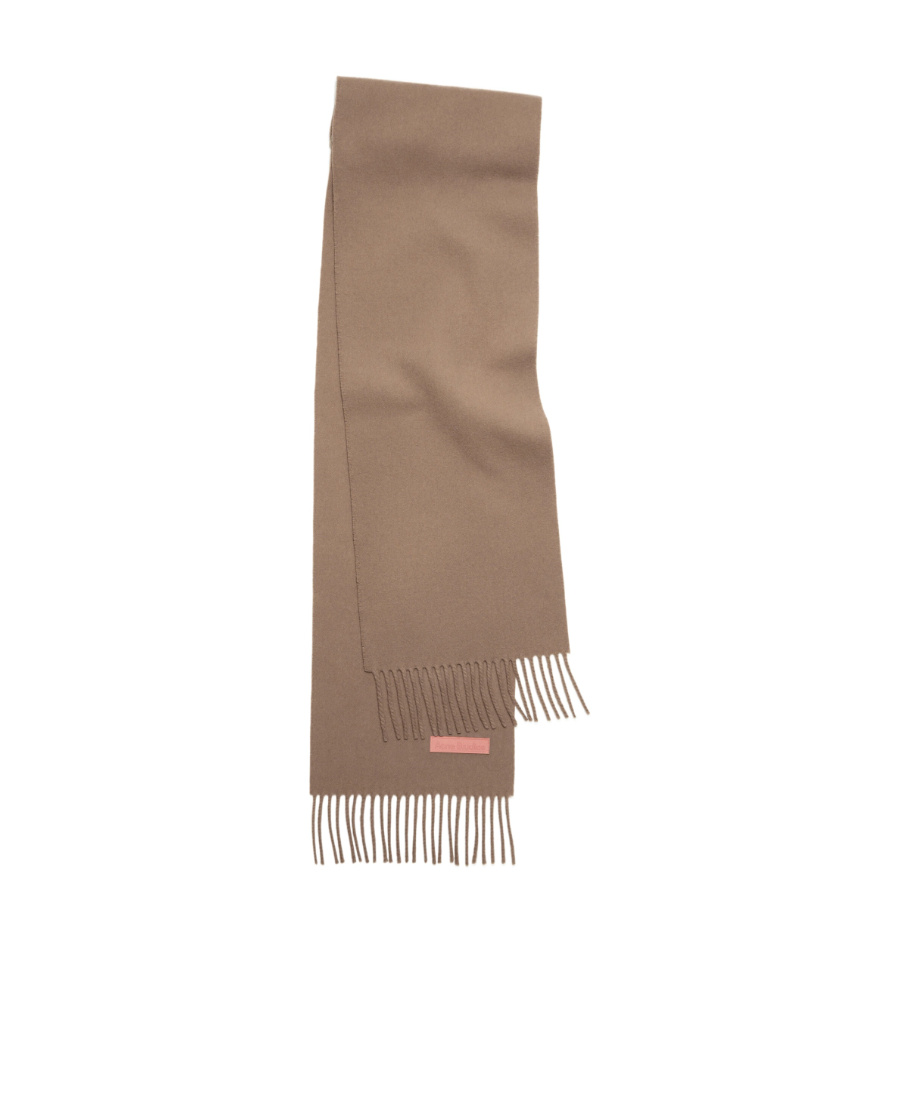 Shop Acne Studios Logo-patch Wool Scarf In Brown