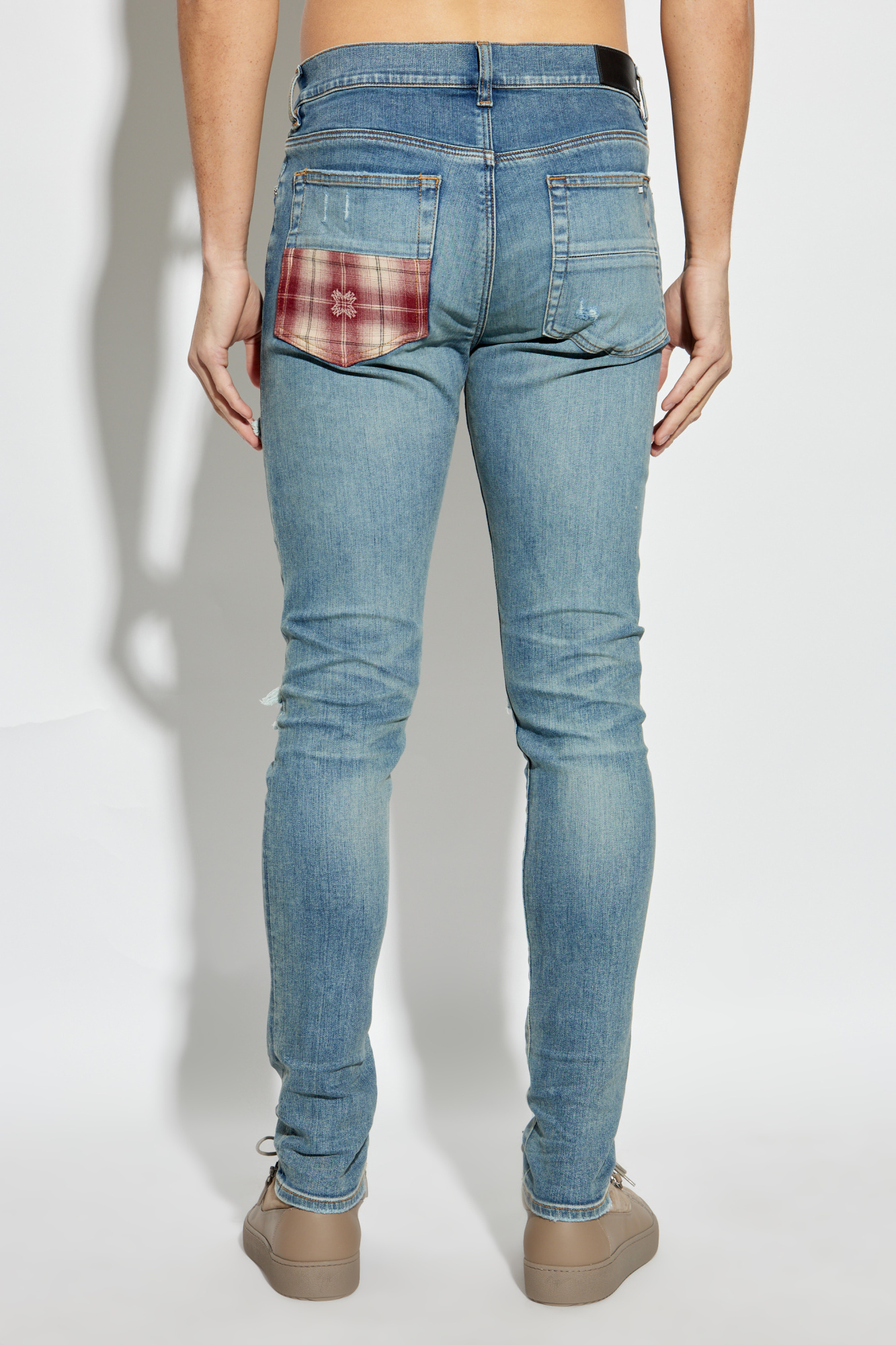 Amiri Mx1 Distressed Skinny Jeans In Blue
