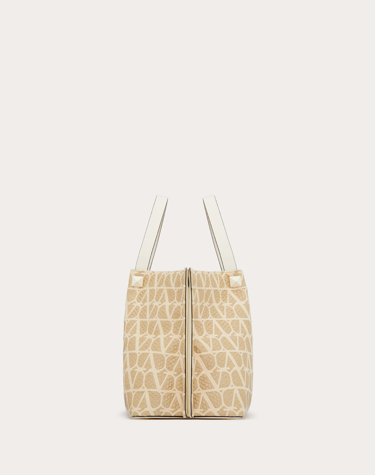 Valentino Vlogo Woven Raffia Tote Bag In Nude