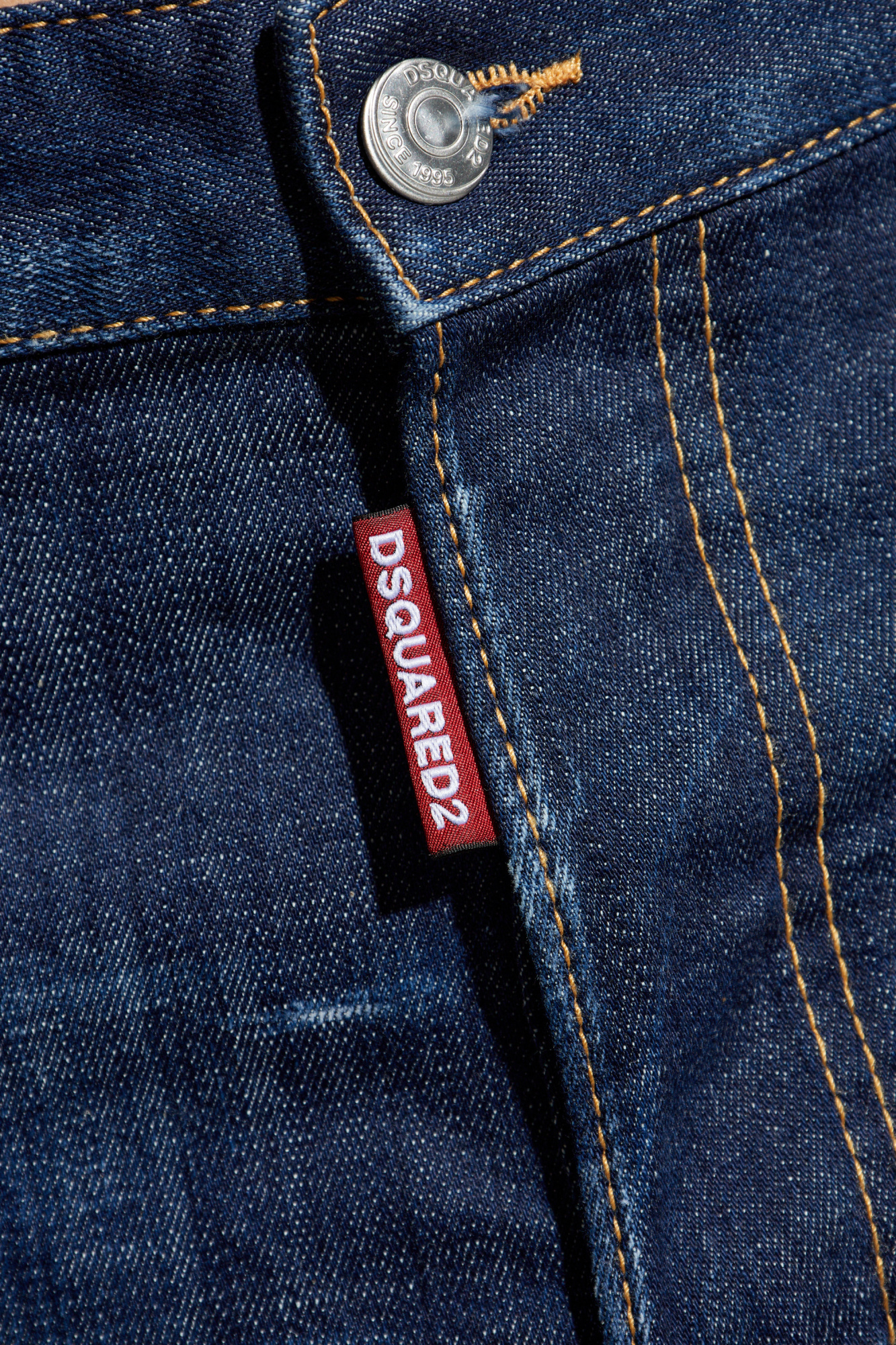 Dsquared2 Straight Leg Stretch Denim Jeans With Vintage Finish In Blue