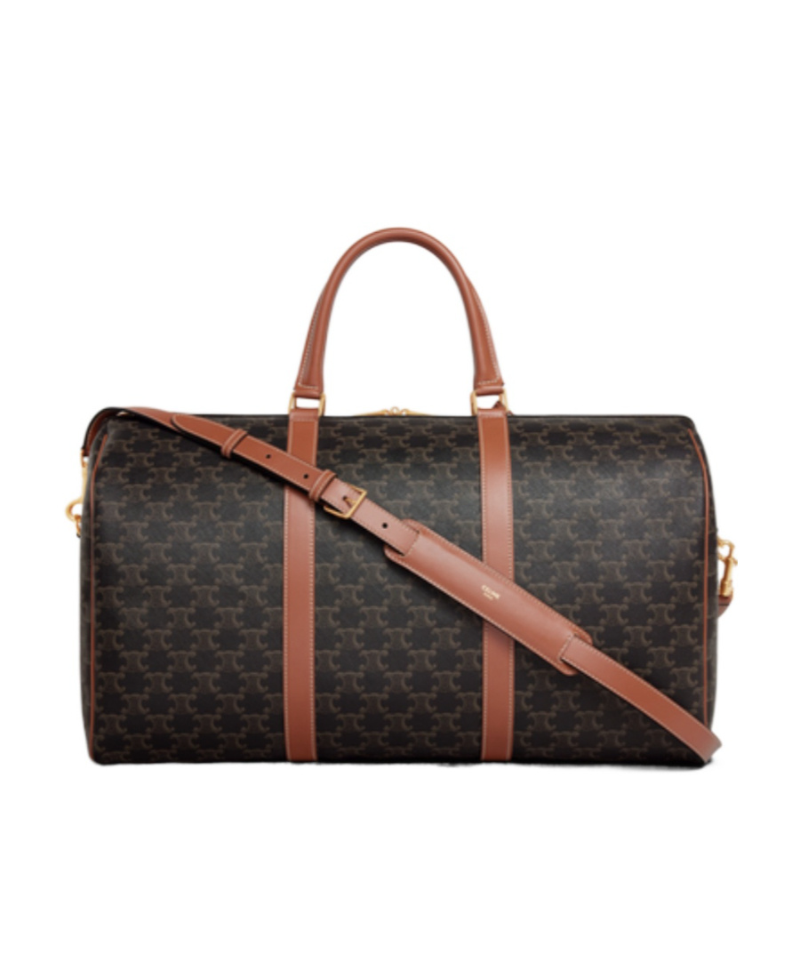 Celine Triomphe Medium Travel Bag In Tan