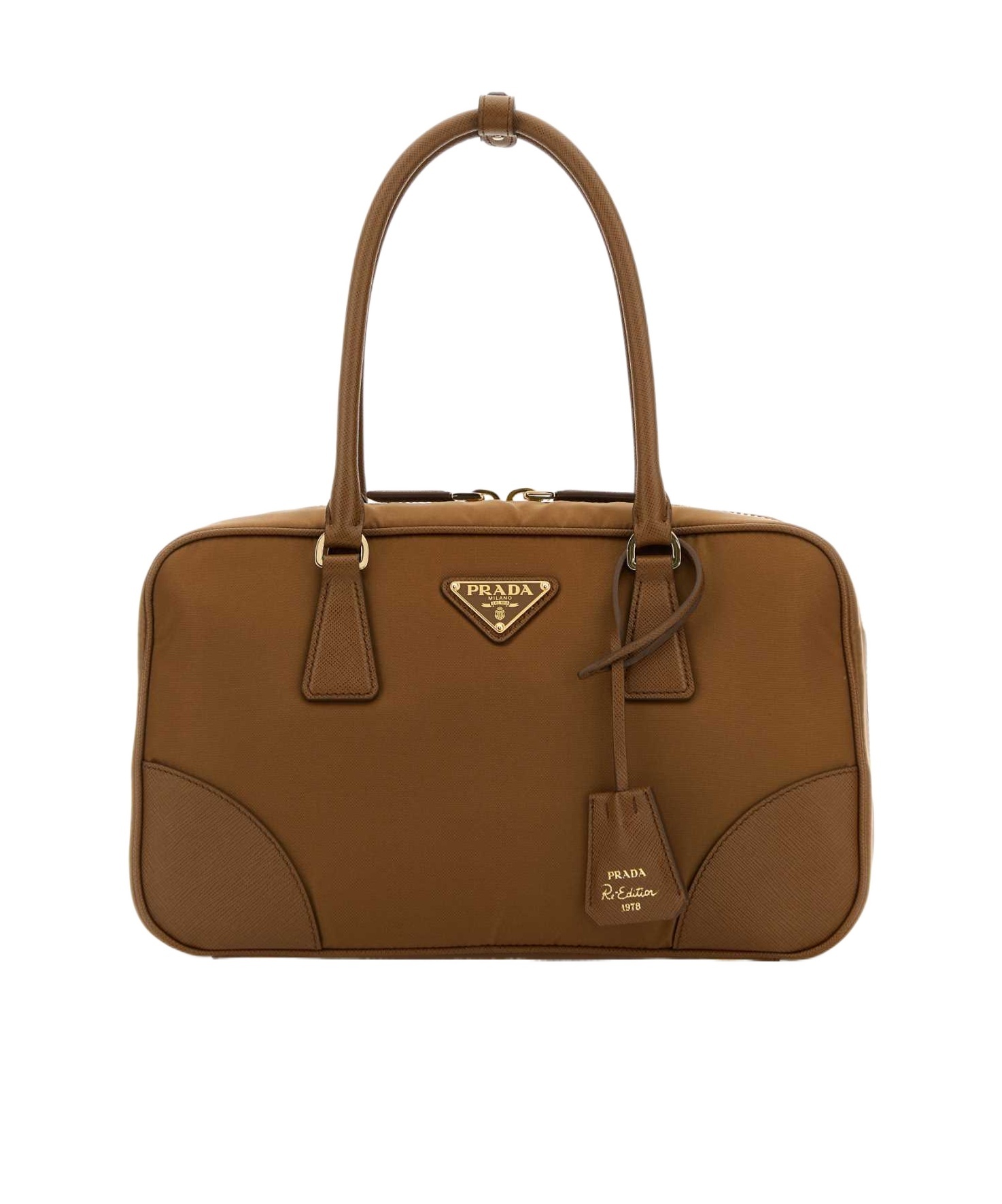 Prada Re-edition 1978 Medium Re-nylon Double Handle Bag In Brown