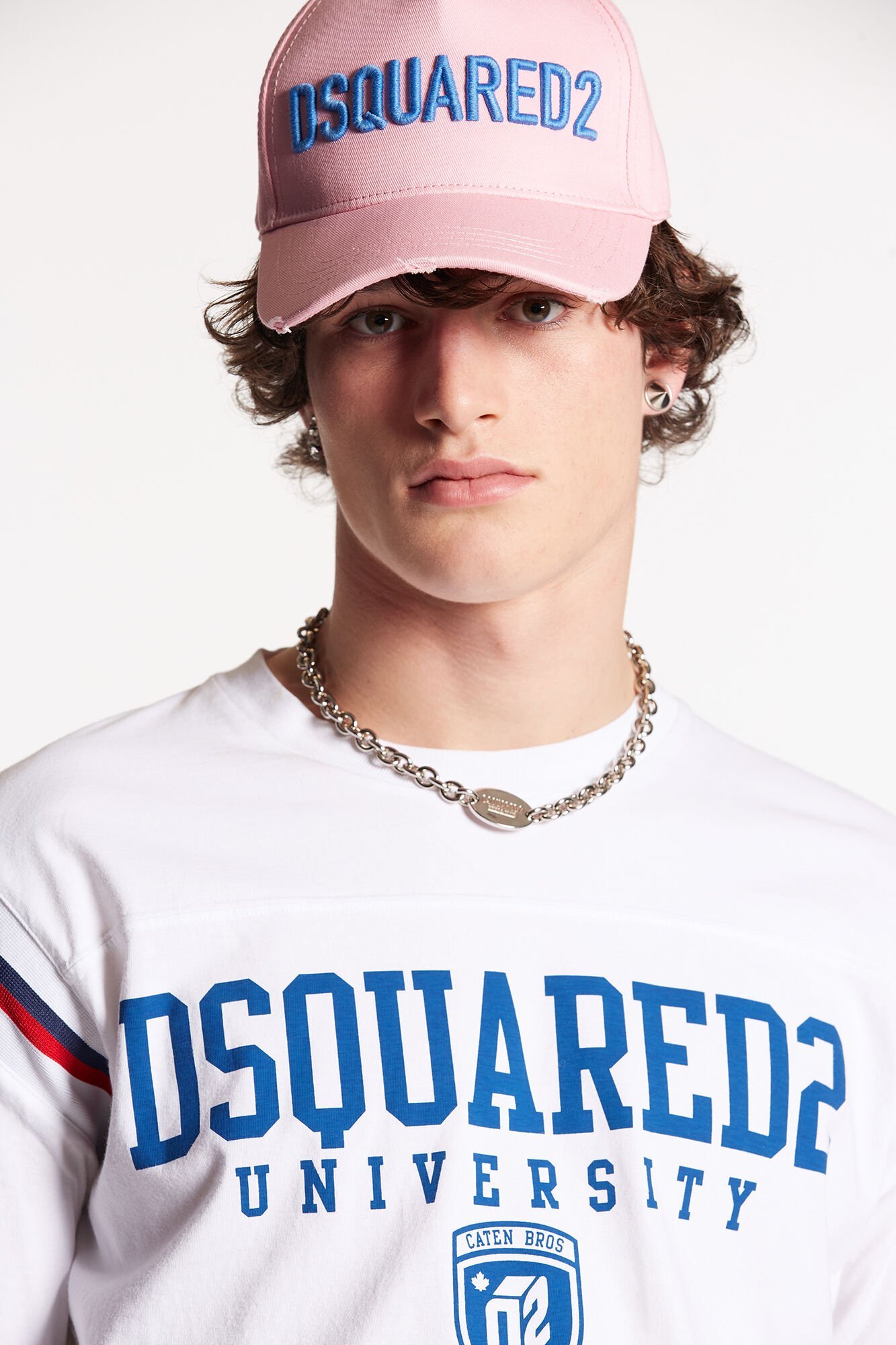Dsquared2 Varsity Logo Long Sleeved T-shirt In White
