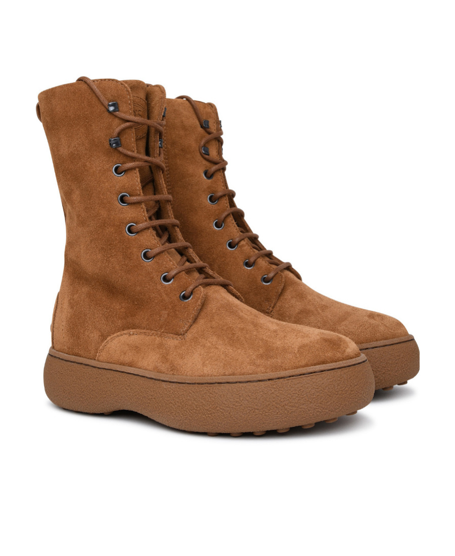 Tod's W. G. Lace-up Ankle Boots In Suede In Brown
