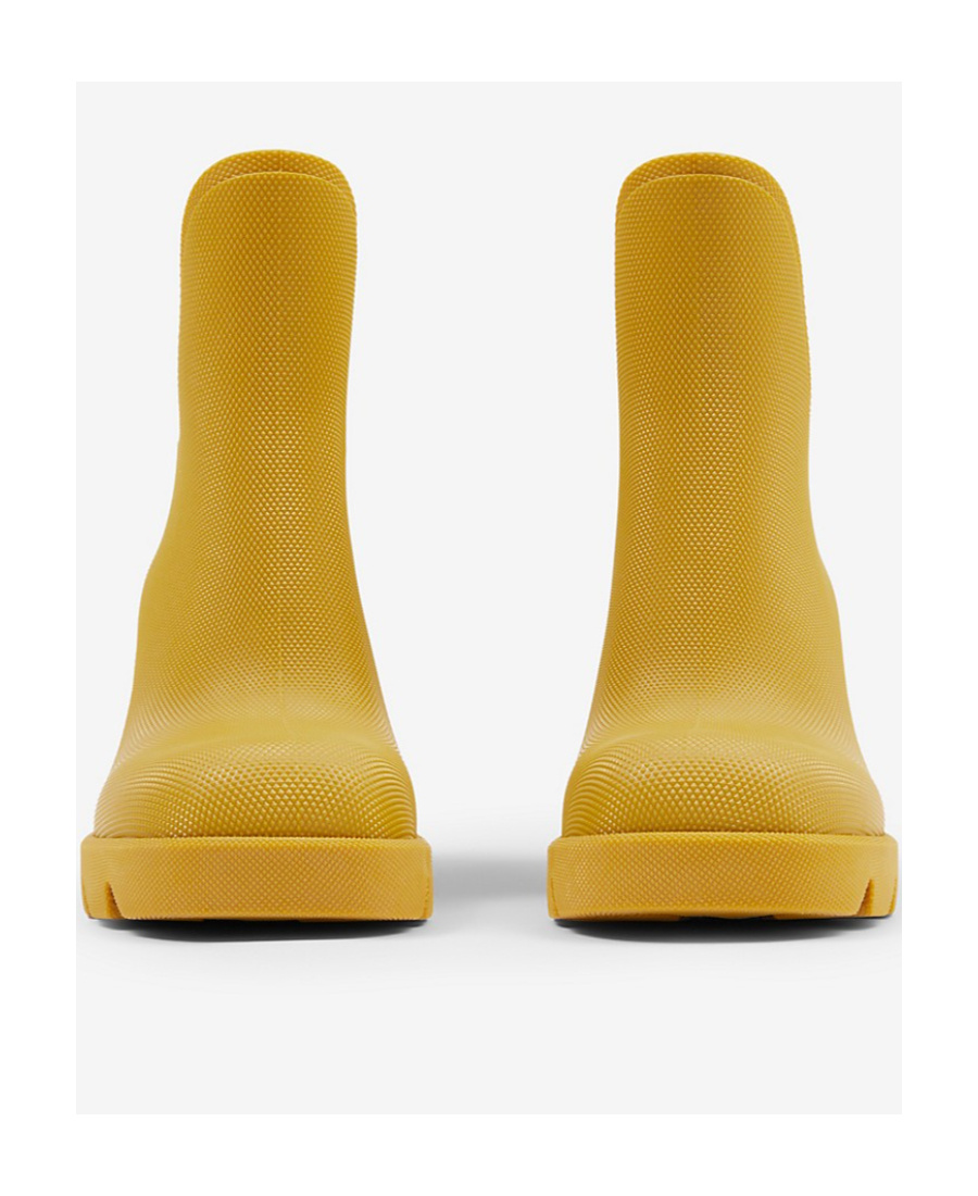 Burberry Woman Ankle Boots Mustard Size 8 Rubber In Yellow