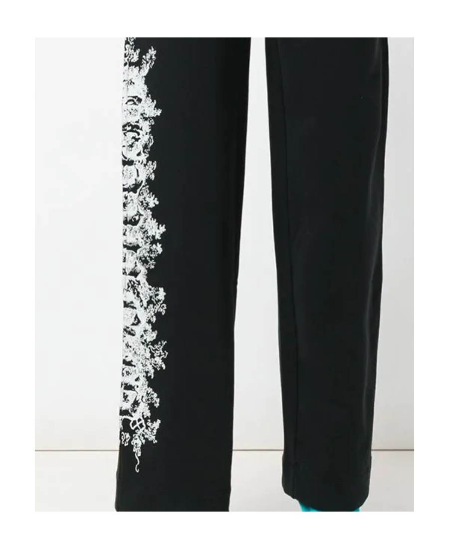 Off-white Side Printed Wide-legged Sports Pants In Black