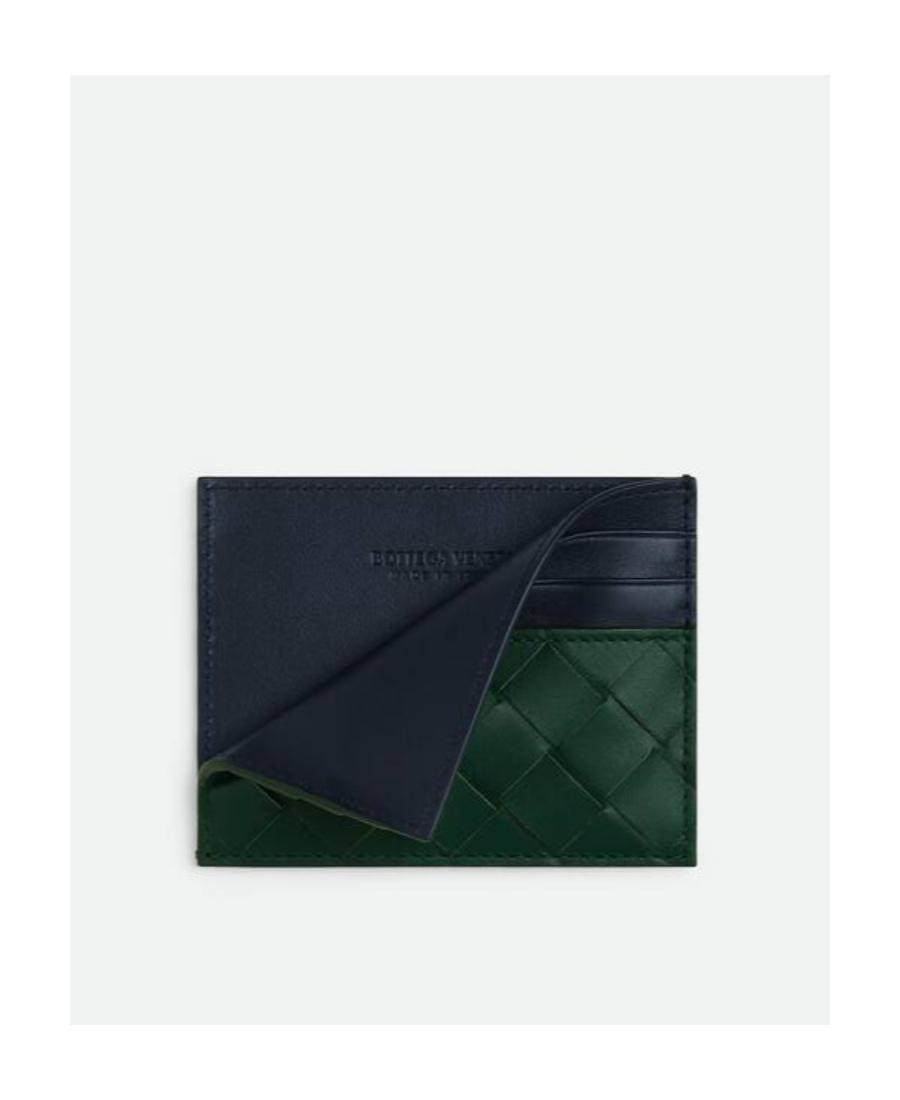 Bottega Veneta Intrecciato Leather Cardholder In Black
