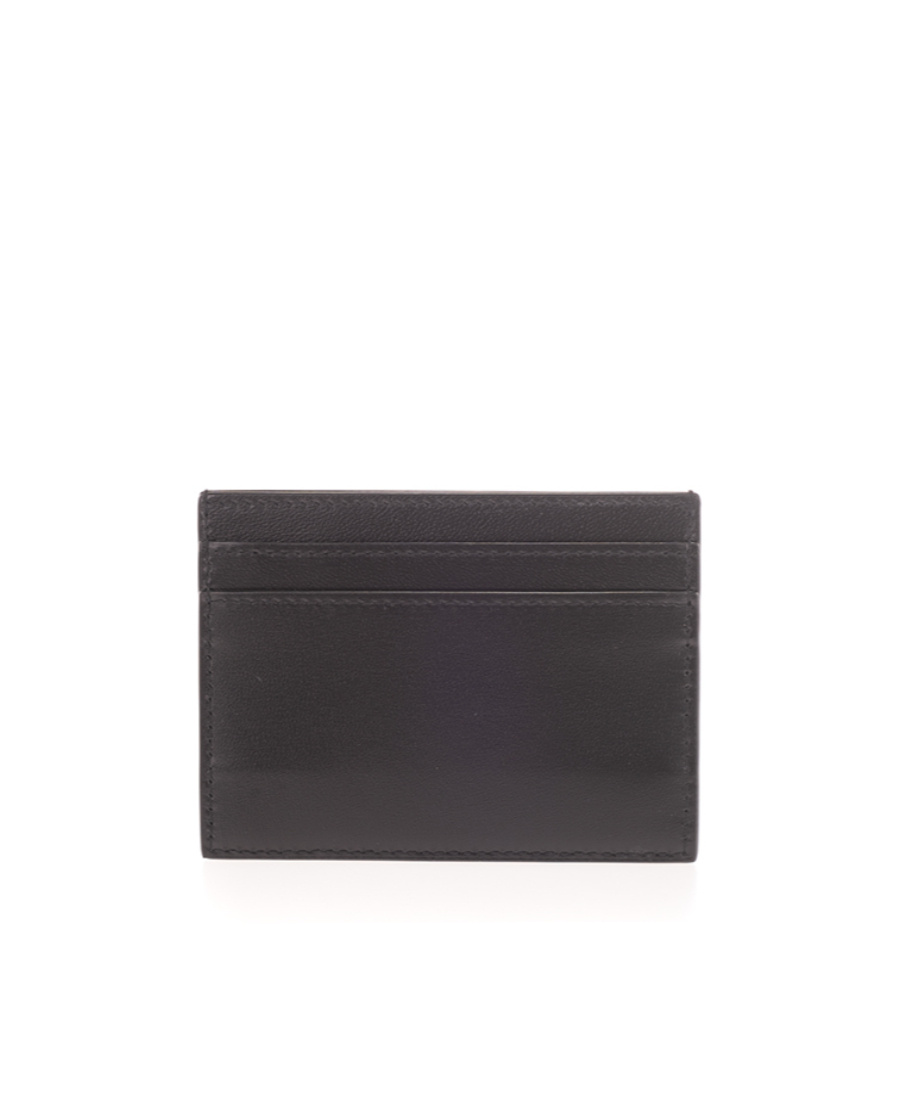 Saint Laurent Logo Plaque Cardholder In Black
