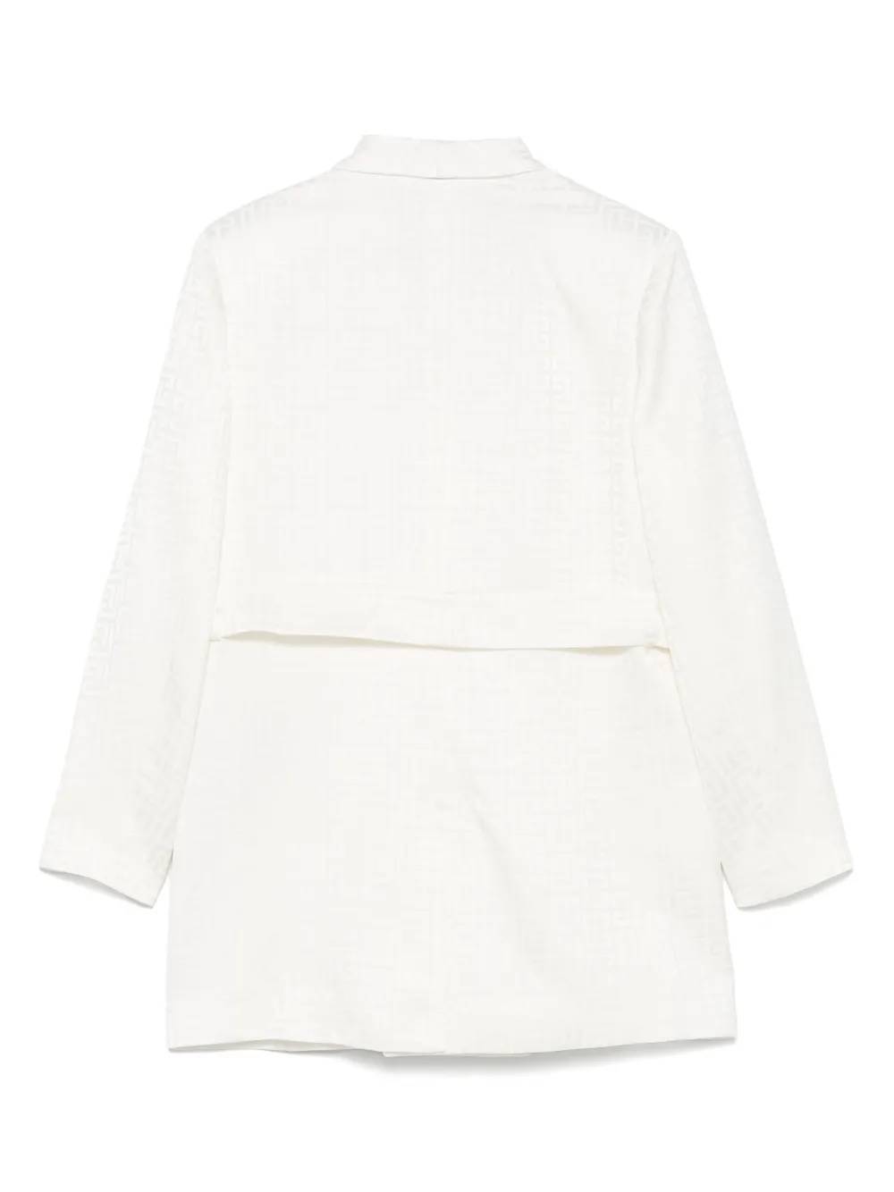 Shop Balmain Pb Monogram-jacquard Blazer In White