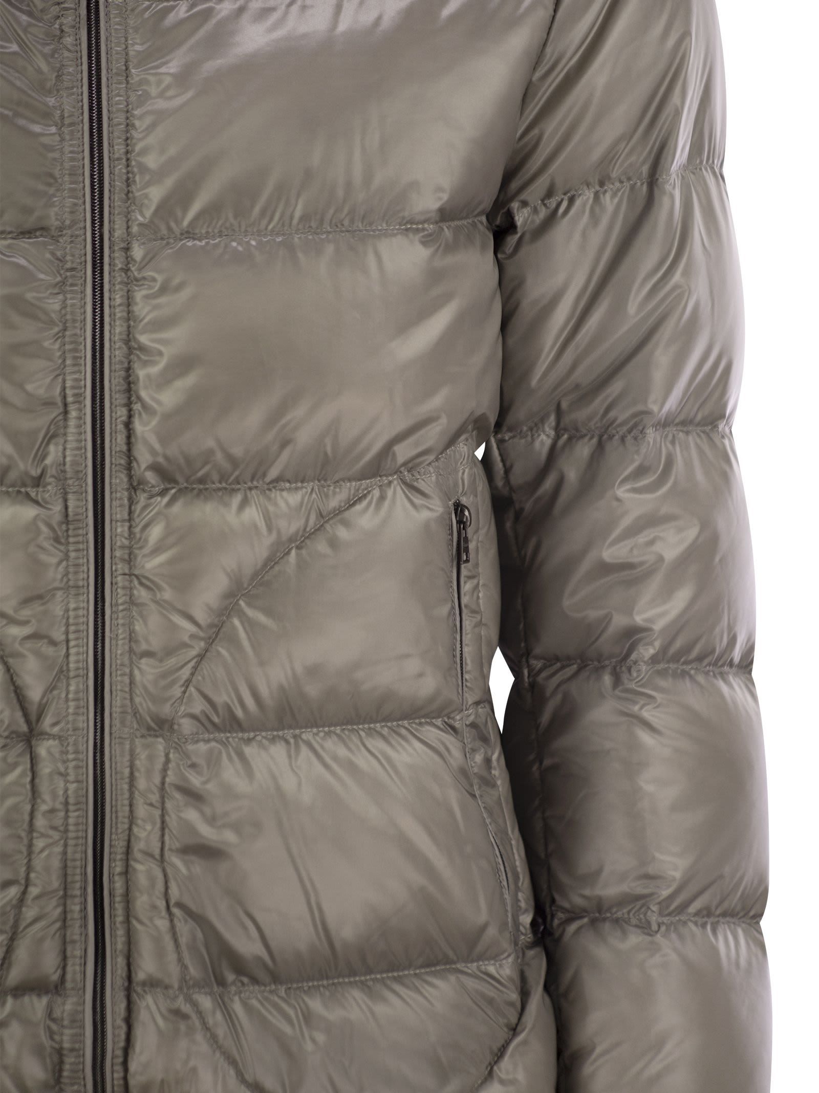 Herno Women's Ultralight Nylon Down Bomber Jacket In Gray