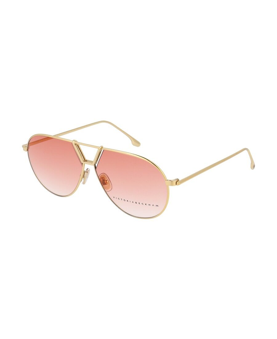 Victoria Beckham Aviator Frame Sunglasses In Pink