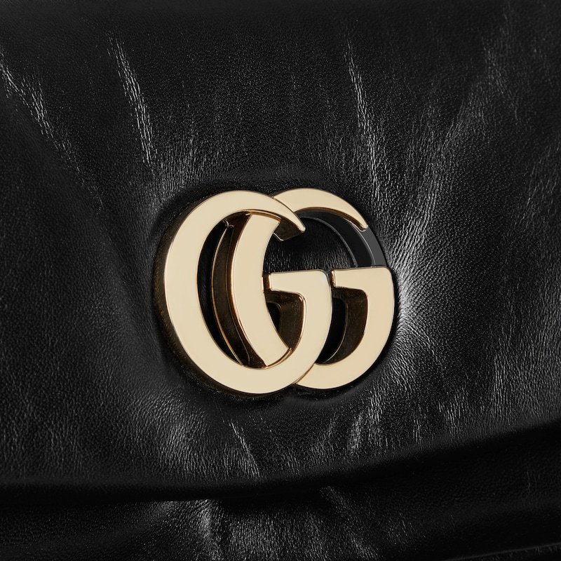Gucci Womens Black Black Gg Milano Small Top-handle Leather Bag In Black