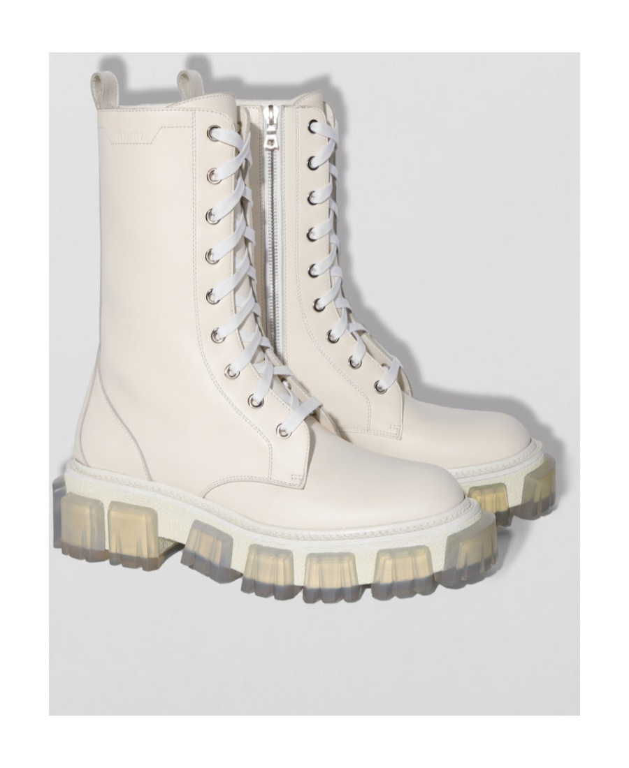 Amiri White Lug Combat Boots In White