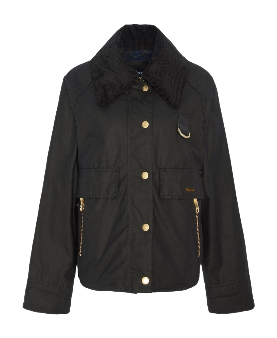 Barbour Reighton Spey Waxed Jacket In Black