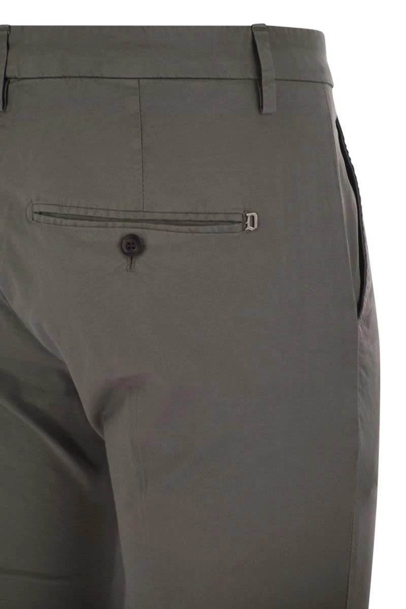 Dondup Gaubert Slim Fit Gabardine Trousers In Black