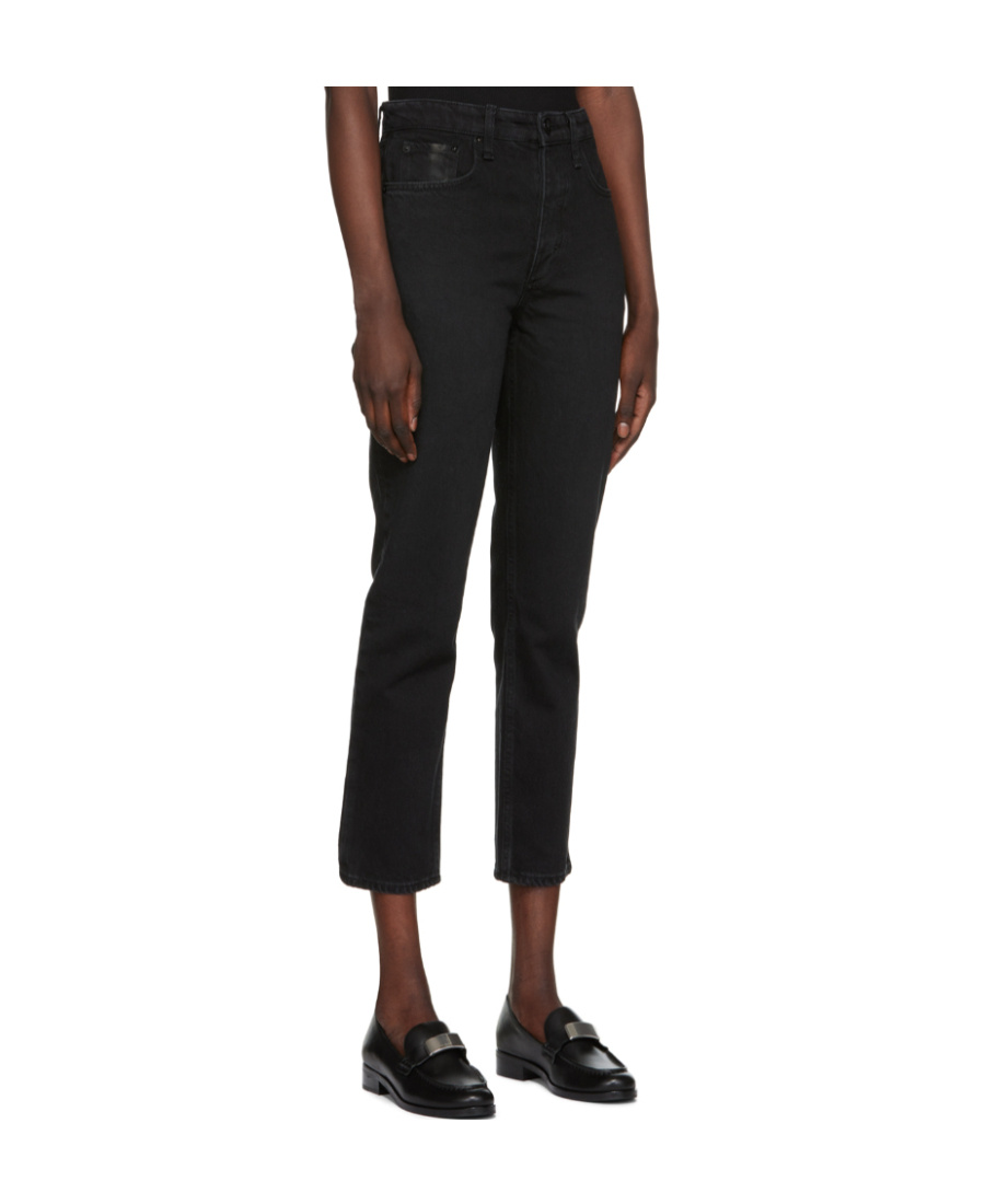 Rag & Bone Tapered Cotton Jeans In Black