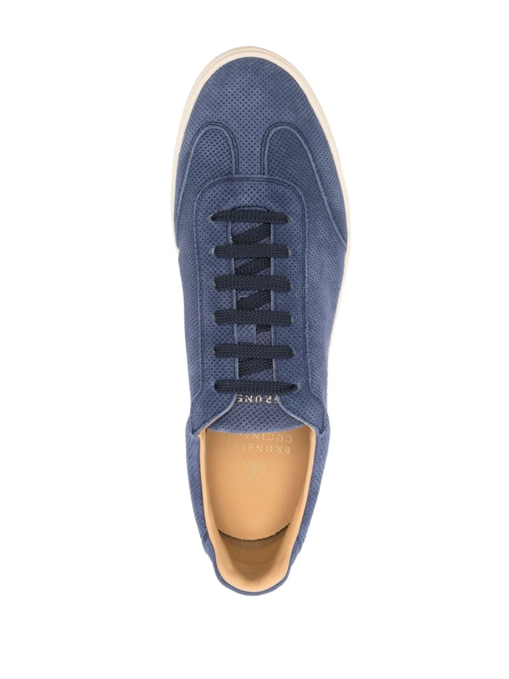 Brunello Cucinelli Perforated Low-top Sneakers In Blue