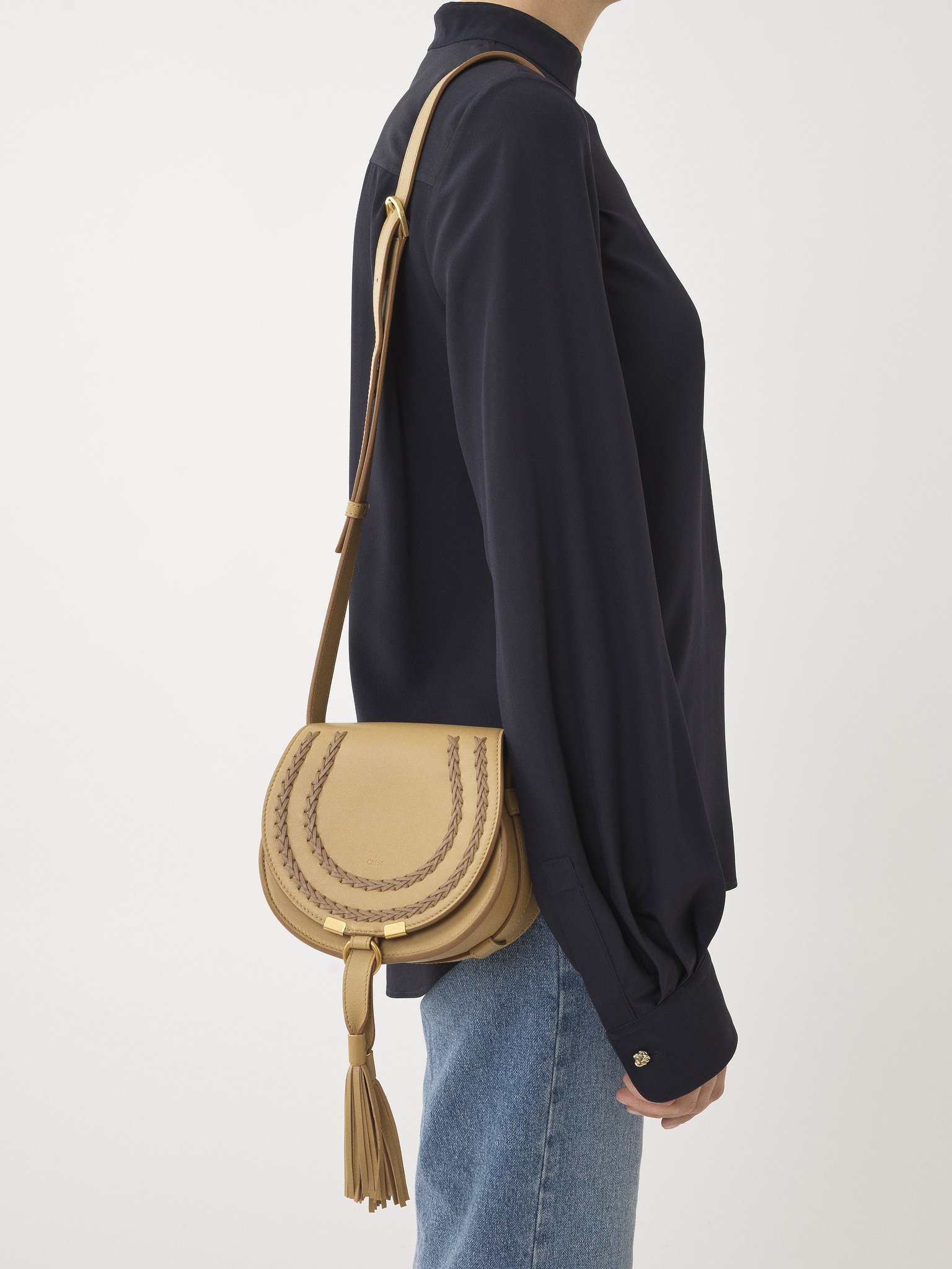 Chloé Small Marcie Leather Bag In Green