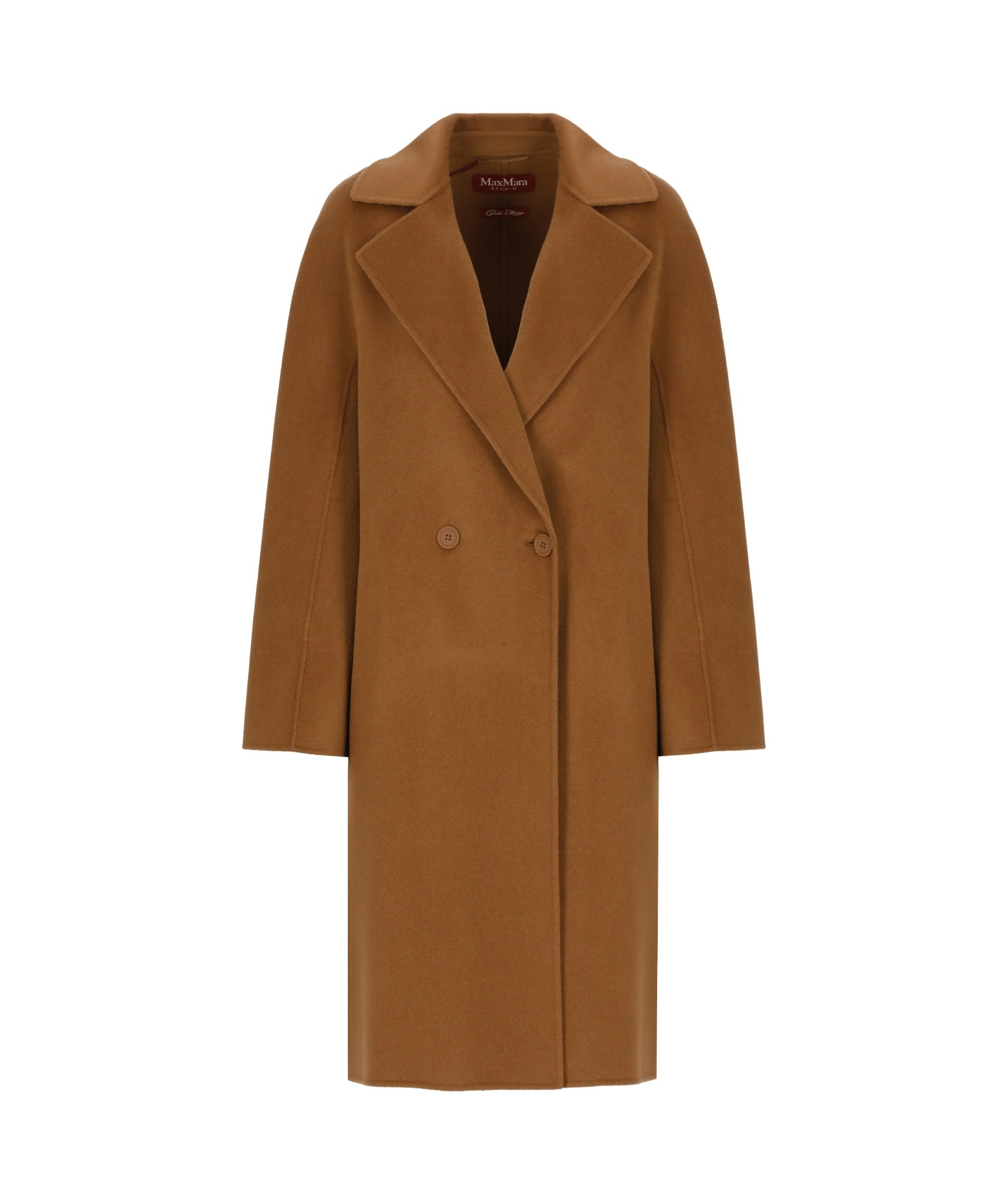 Max Mara Double-breasted Wool Cashmere Coat In Brown