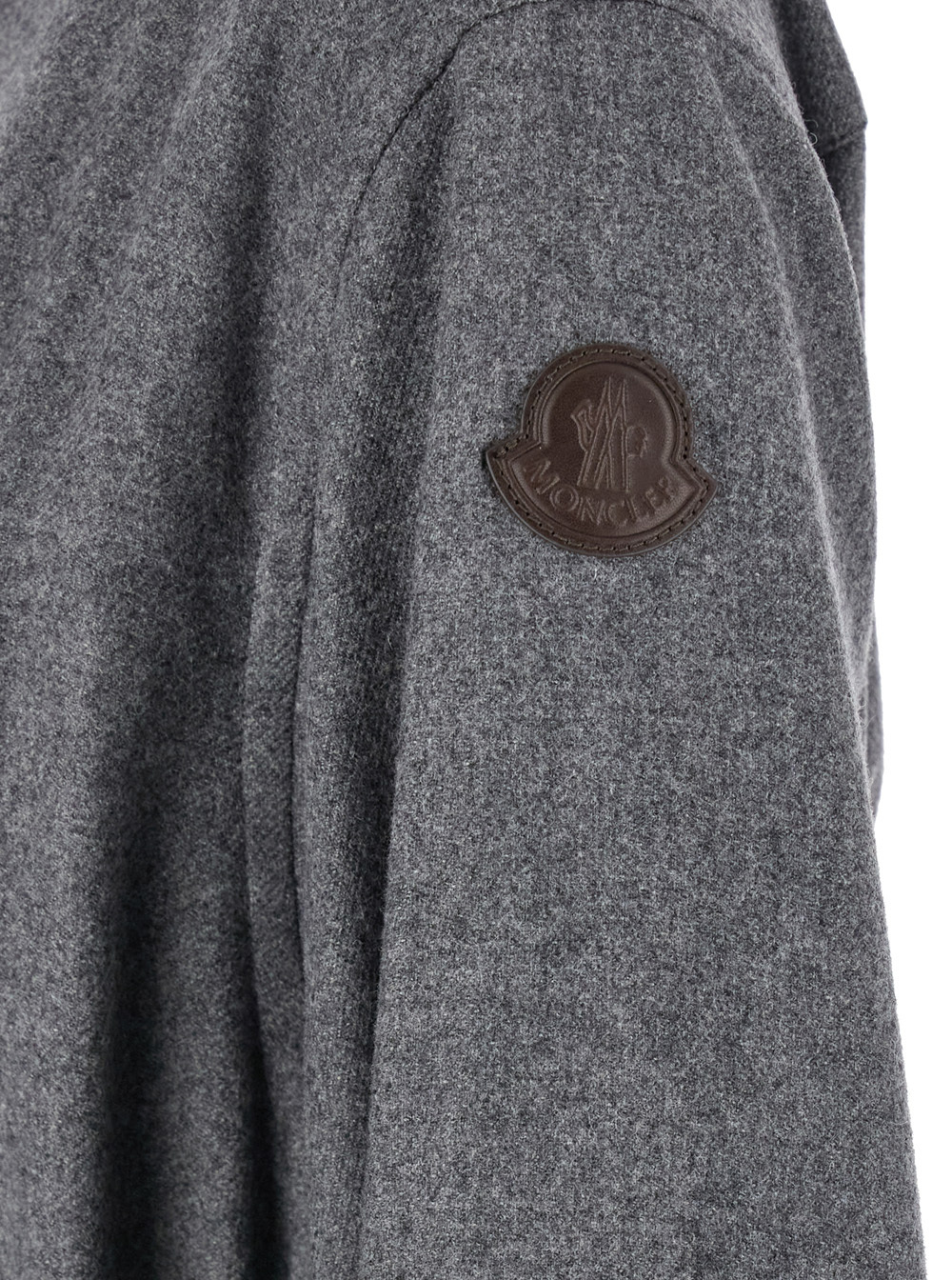Moncler Logo-patch Shirt Dress In Gray