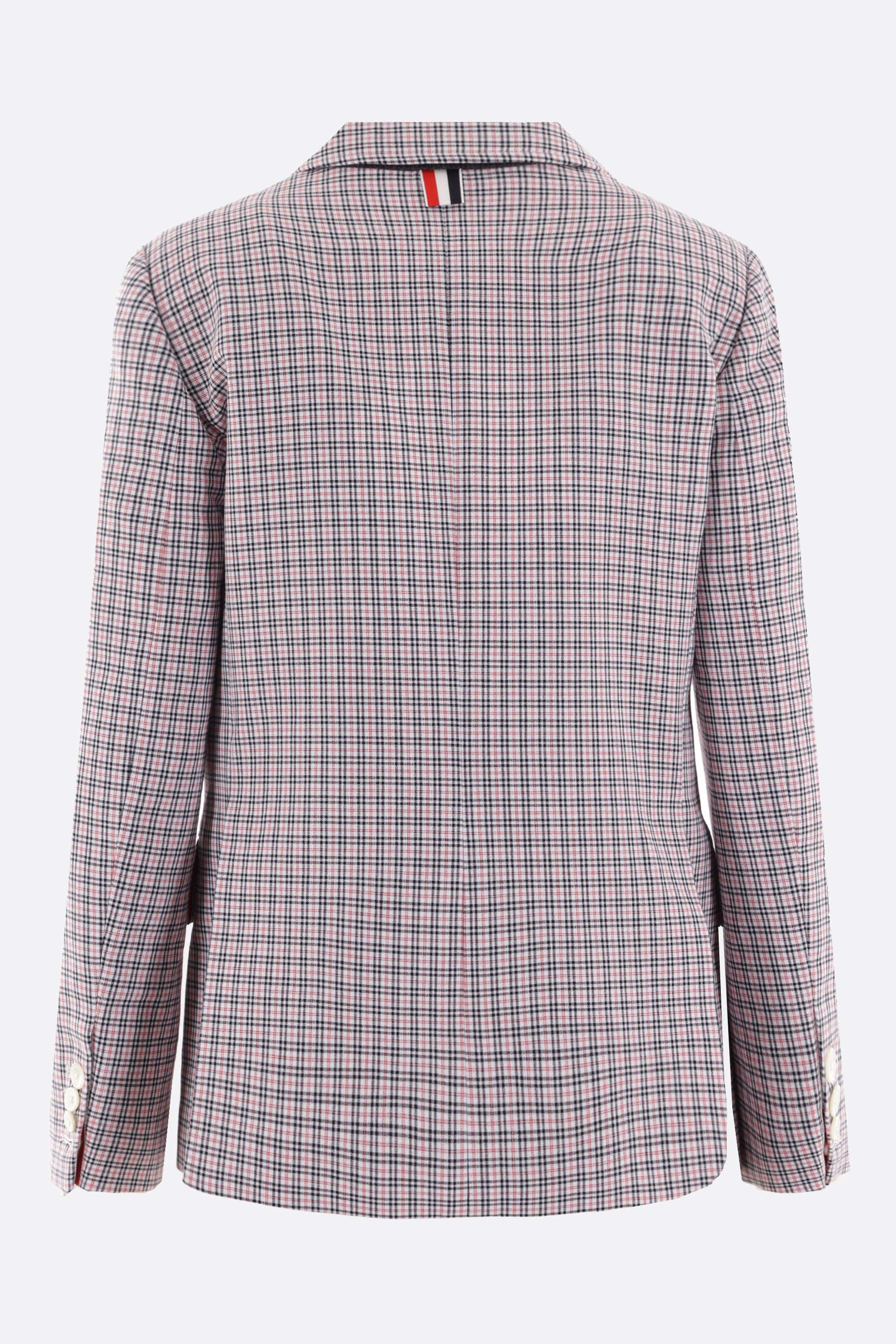 Thom Browne Checked Single-breasted Tailored Blazer In Gray