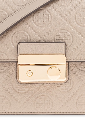 Tory Burch T Monogram Leather Shoulder Bag In Brown