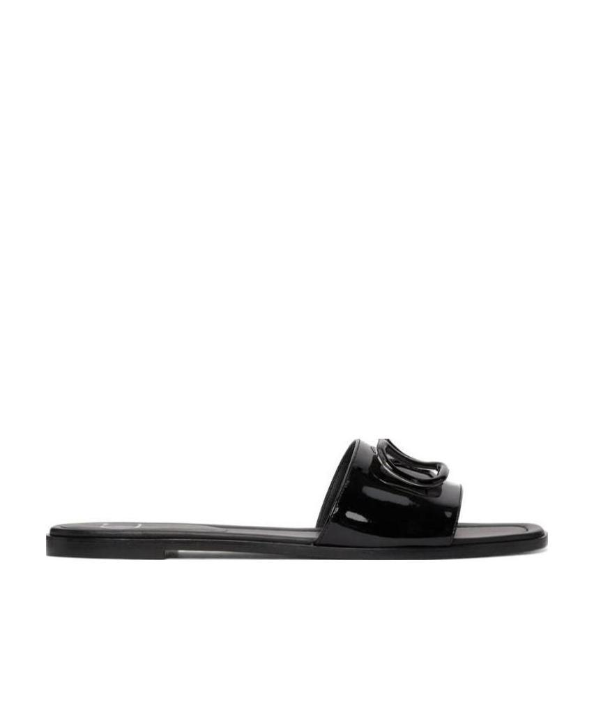 Valentino Black Vlogo Signature Sandals In Black