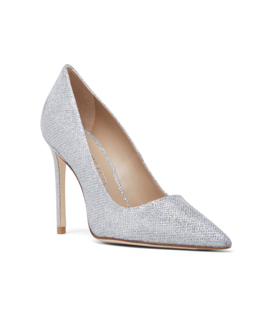 Stuart Weitzman Metallic-effect Pumps In Gray