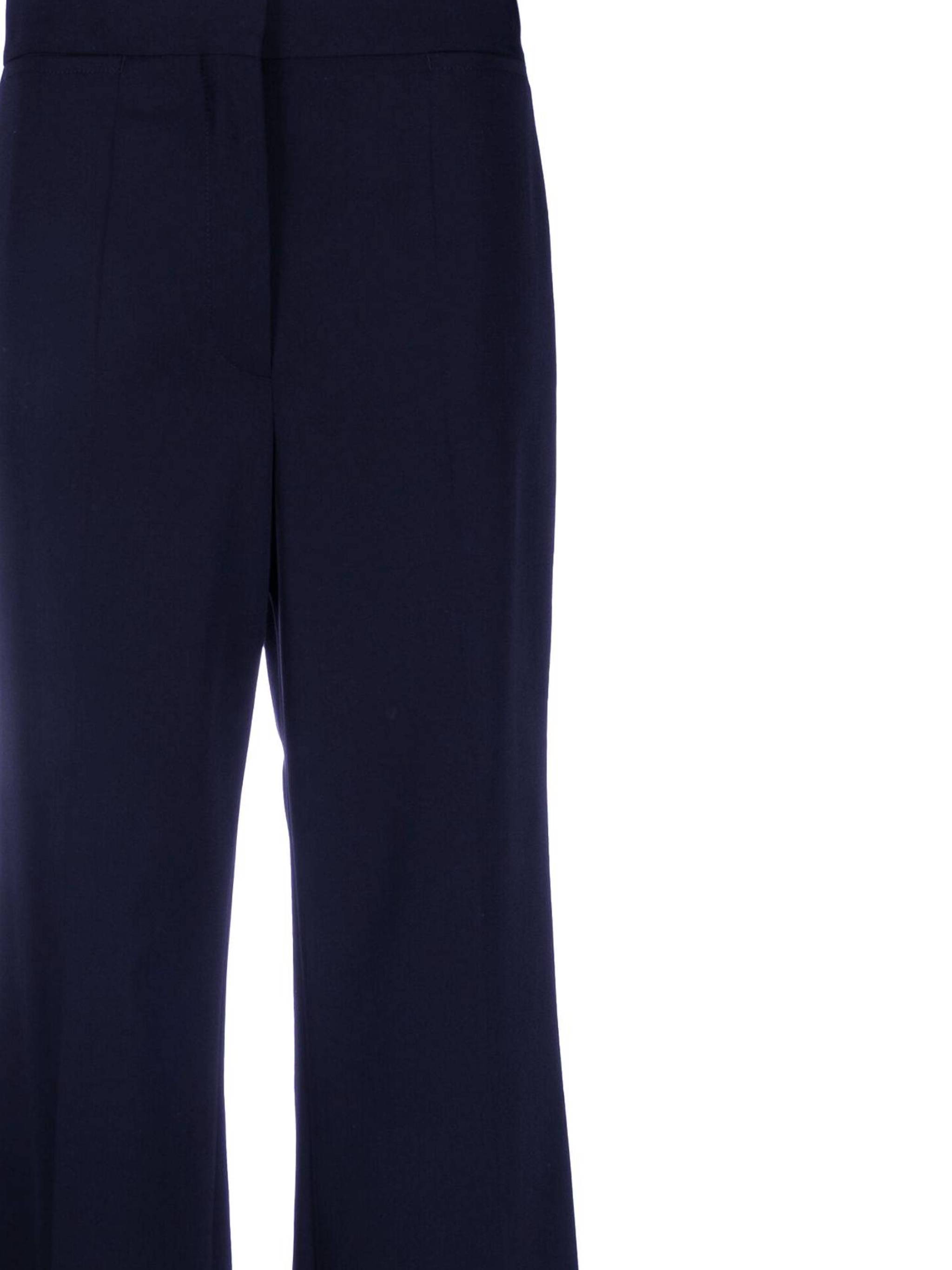 Stella Mccartney High Waist Flannel Trousers With Wide Leg In Blue