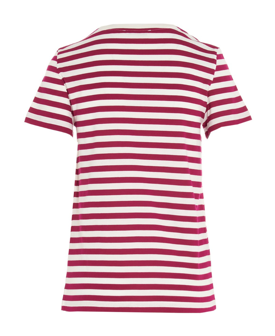 Max Mara Logo Striped T-shirt In Red