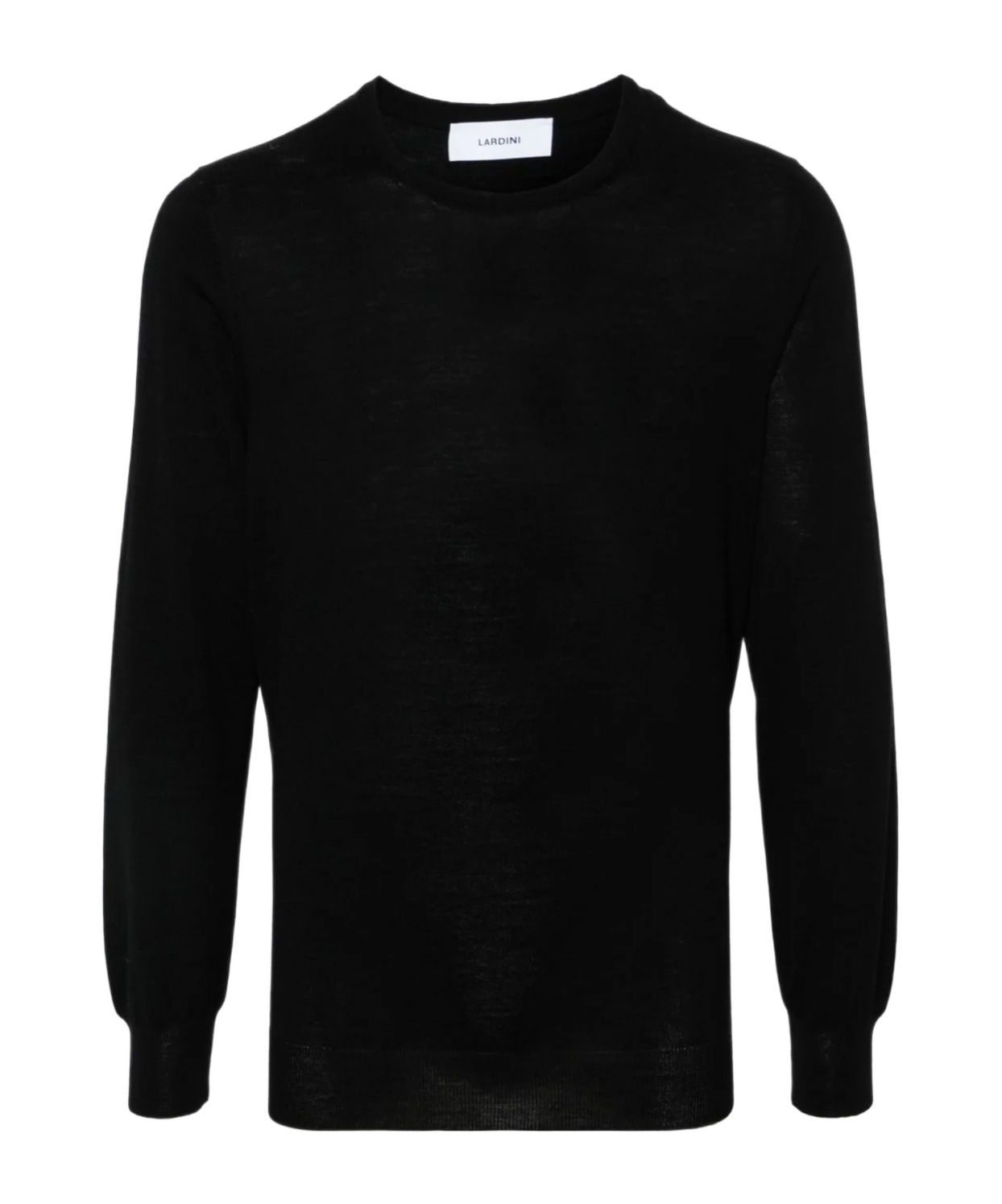 Lardini Men's Lightweight Crew Neck Wool Sweater In Black