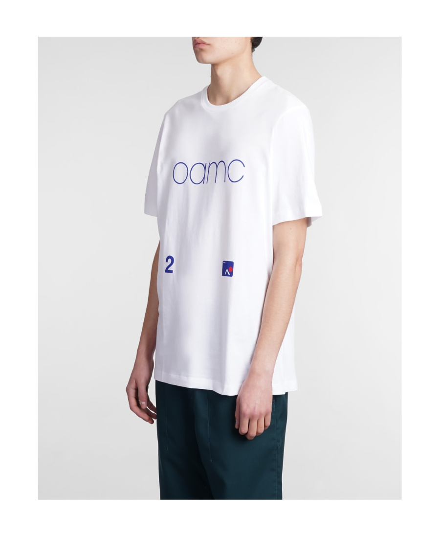 Oamc Logo Print Cotton T-shirt In White