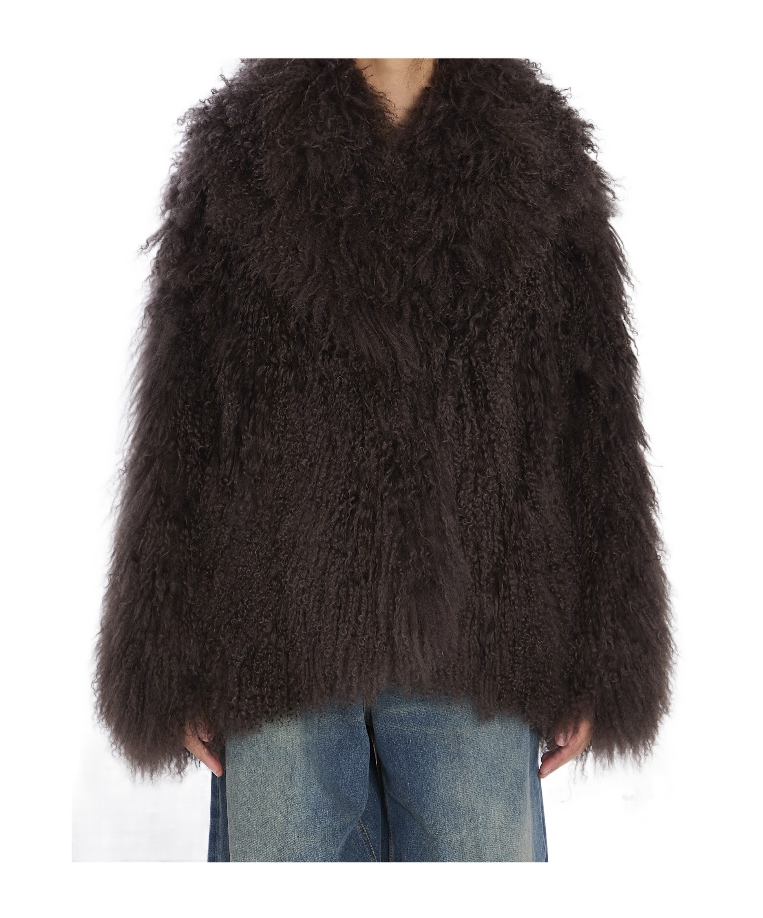 Yves Salomon Long-sleeved Fur In Brown