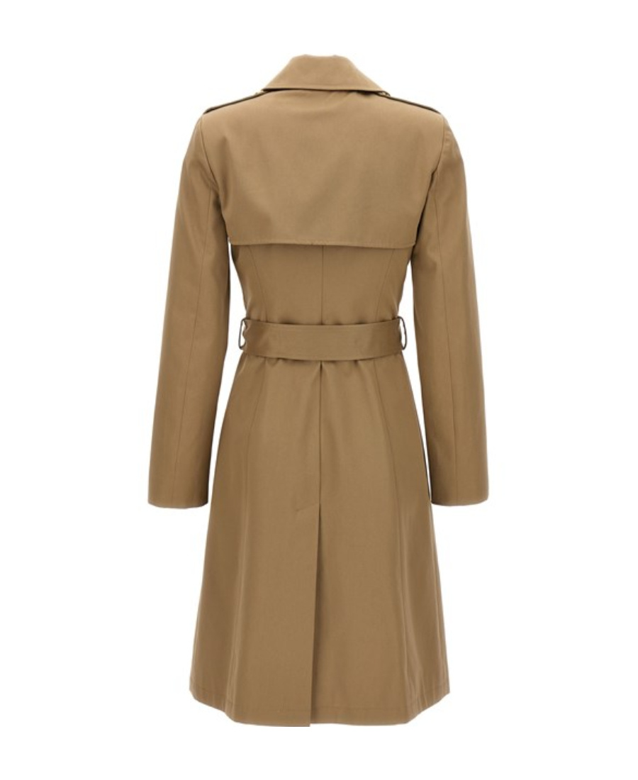 Versace Icons Belted Double-breasted Cotton-gabardine Trench Coat In Brown