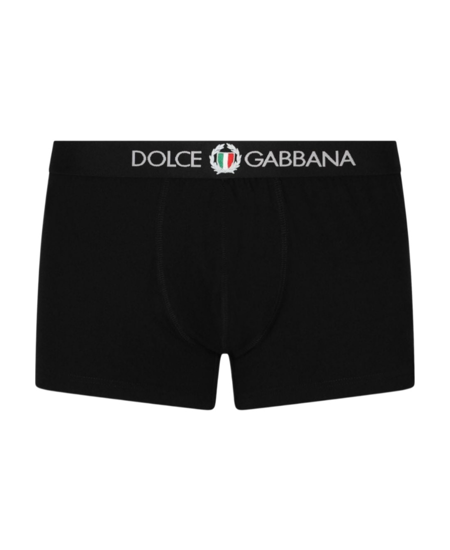 Dolce & Gabbana Two-way-stretch Cotton Jersey Boxers In Black