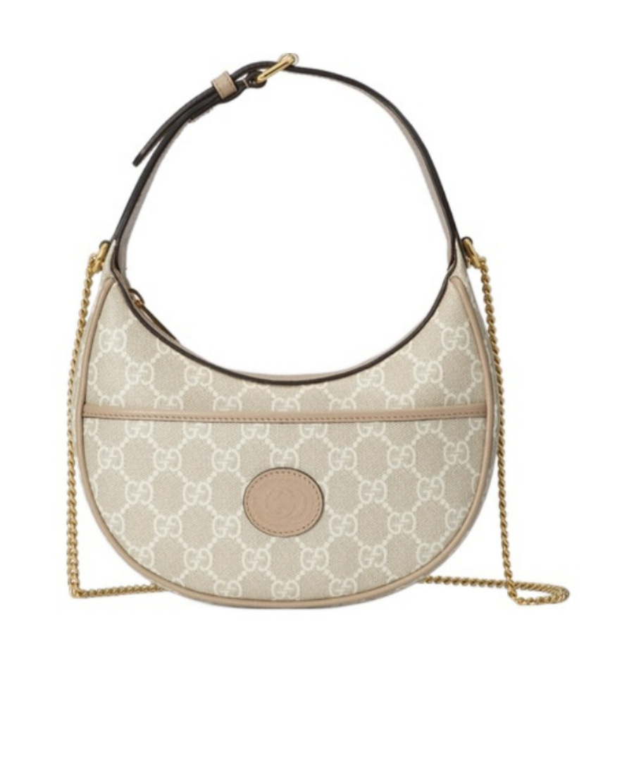 Gucci Gg Half-moon Mini Bag In Nude