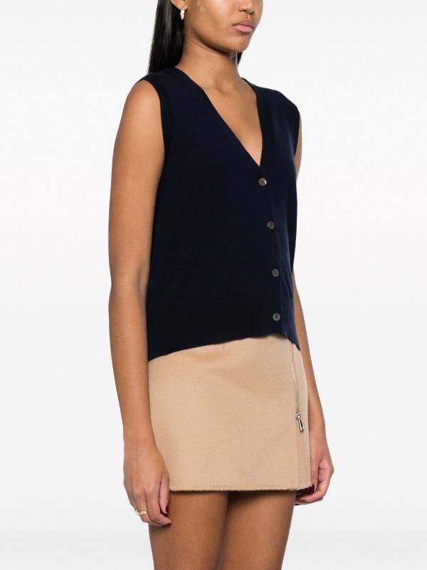 P.a.r.o.s.h Sleeveless Wool Blend Knit Vest In Black